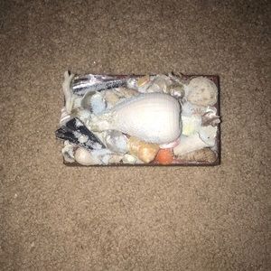 Beach art with shells handmade